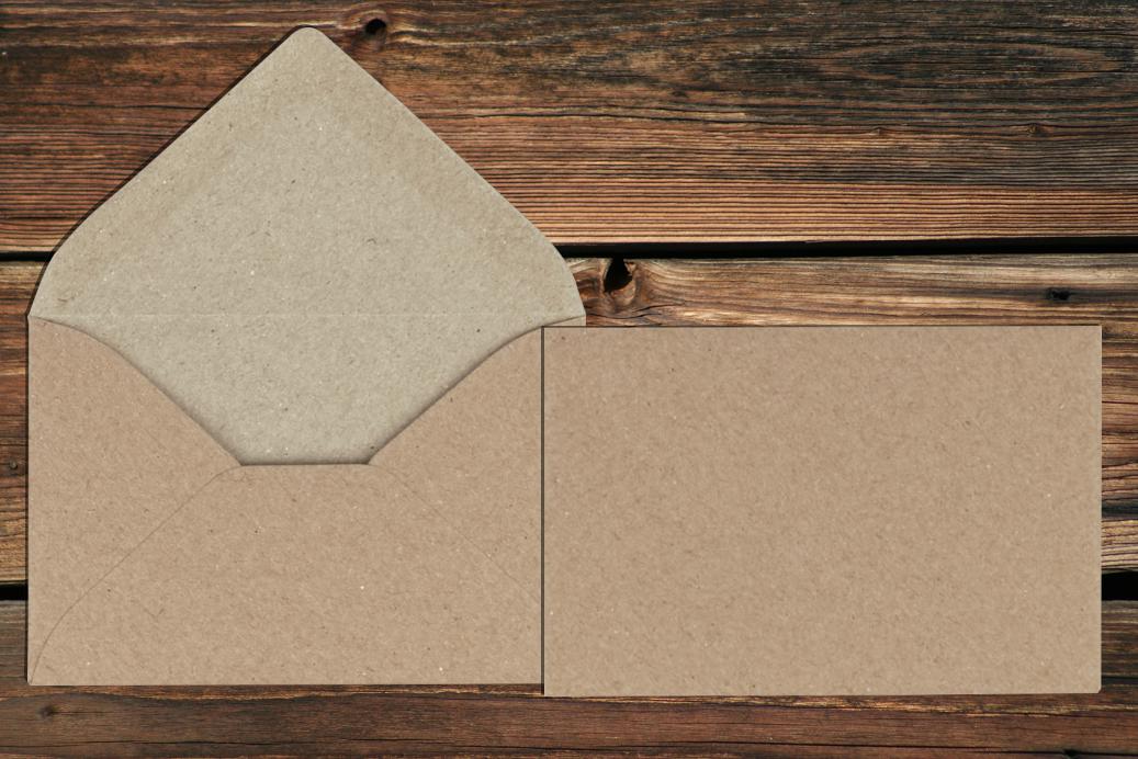 Briefhüllen 60x90 mm Nassklebend Recycling Braun 100 g/qm